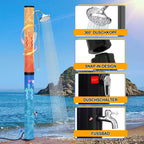 Solardusche 35L Solar Gartendusche warmes Wasser Bis Zu 60°C ohne Stromanschluss Pooldusche Camping mit Fußdusche und schwenkbarem Regenduschkopf, inkl. Montagematerial, Schwarz