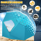 Strand-Sonnenschirm 2-in-1 – Kombinierter Schirm für Strand und Garten, geeignet für 2–4 Personen, UV50+ Sonnenschutz, multifunktionaler Sonnenschirm, Durchmesser 210 x 220 cm, mit Sichtfenster und Tragetasche, zusammenklappbar