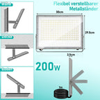 50/100/150/200 W LED Außenstrahler, LED Strahler Außen Innen, 6000K Kaltweiß Außenleuchte Superhell, IP65 Wasserfest, LED Scheinwerfer, LED Flutlicht für Gärten Garage Flur