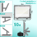 50/100/150/200 W LED Außenstrahler, LED Strahler Außen Innen, 6000K Kaltweiß Außenleuchte Superhell, IP65 Wasserfest, LED Scheinwerfer, LED Flutlicht für Gärten Garage Flur
