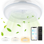 Deckenventilator mit Beleuchtung und Fernbedienung App | Dimmbar, 3 Lichtfarben, 6 Geschwindigkeiten, Reverse-Funktion, Timer 1-8 h, Leiser für Schlafzimmer und Wohnzimmer