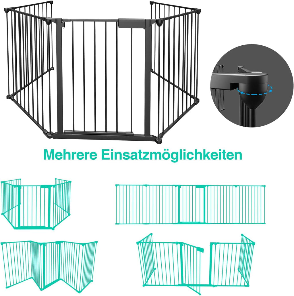 Kamin-Sicherheitsgitter, Absperrgitter, 5er-Set, Tür-Sicherheitsgitter, Kamin-Sicherheitsgitter, 310 cm, schwarz/weiß