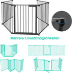 Kamin-Sicherheitsgitter, Absperrgitter, 5er-Set, Tür-Sicherheitsgitter, Kamin-Sicherheitsgitter, 310 cm, schwarz/weiß