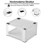 Waschmaschinensockel 60 x 60 x 40 cm mit 3 verstellbaren Ablagen, Waschmaschinen Untergestell bis 150 kg für Waschmaschine & Trockner, Weiß