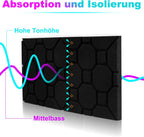 Set aus selbstklebenden Schallabsorptionsplatten aus Schaumstoff, geeignet für professionelle Aufnahmestudios und Wohnräume, Maße 30 x 30 x 2,5 cm, quadratische Ausführung
