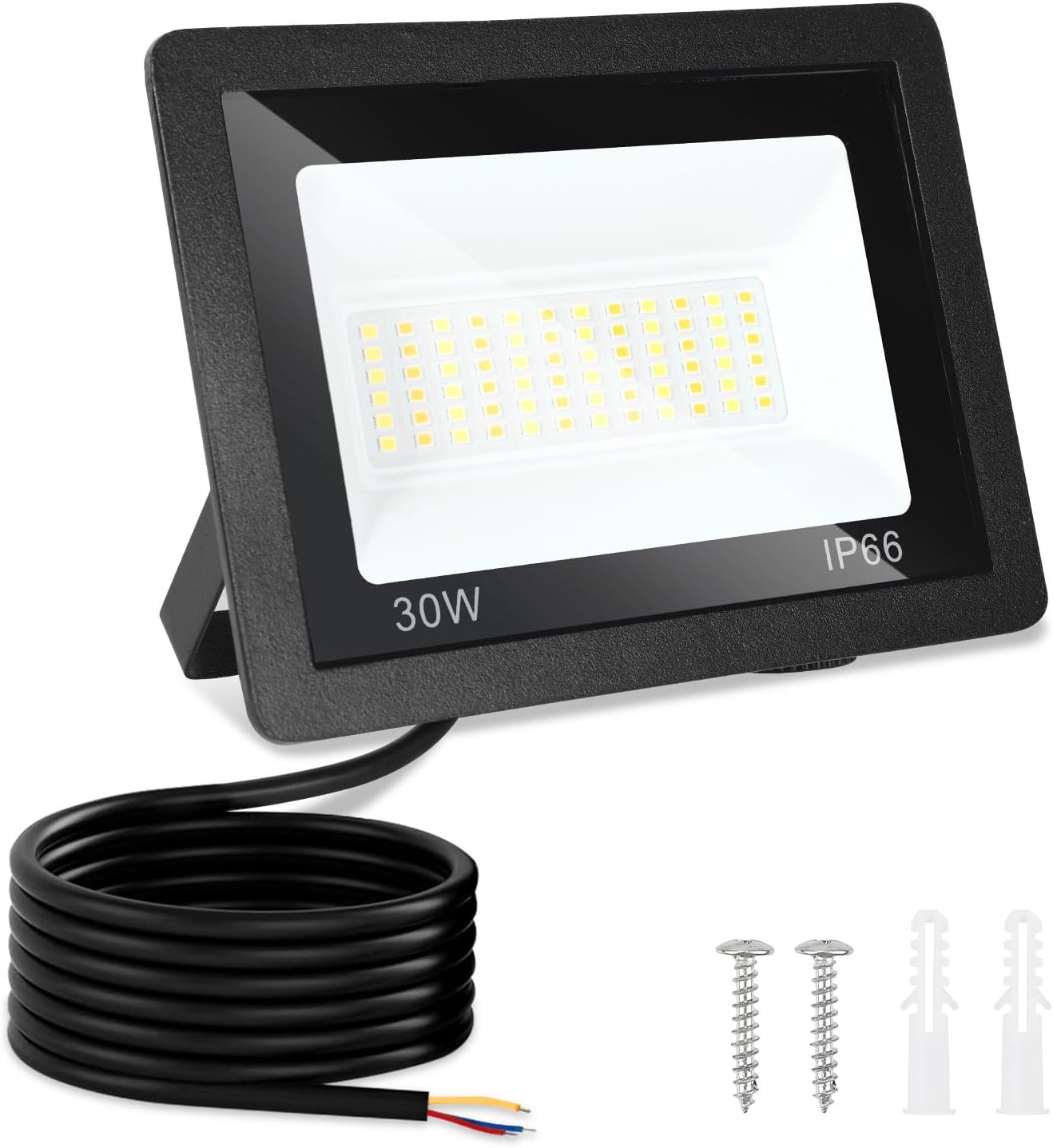 LED Strahler Außen 20/30/50/100W, 3000K/4000K/6500K LED-Strahler Dimmbar, Superhell Fluter Flutlichtstrahler, IP66 Wasserdicht Scheinwerfer Aussenstrahler für Hof, Garten, Garage