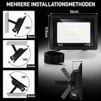 LED Strahler Außen 20/30/50/100W, 3000K/4000K/6500K LED-Strahler Dimmbar, Superhell Fluter Flutlichtstrahler, IP66 Wasserdicht Scheinwerfer Aussenstrahler für Hof, Garten, Garage
