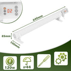 Gewächshausheizung, Timer, Zeitplan & 3000W Digitalregler Ø42-mm-Heizrohr, Haltebügel, Überhitzungsschutz, Wand-/Bodenmontage, Ist-/Sollanzeige, °C/°F, für Schrank & Gewächshaus