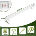 Gewächshausheizung, Timer, Zeitplan & 3000W Digitalregler Ø42-mm-Heizrohr, Haltebügel, Überhitzungsschutz, Wand-/Bodenmontage, Ist-/Sollanzeige, °C/°F, für Schrank & Gewächshaus