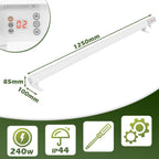 Gewächshausheizung, Timer, Zeitplan & 3000W Digitalregler Ø42-mm-Heizrohr, Haltebügel, Überhitzungsschutz, Wand-/Bodenmontage, Ist-/Sollanzeige, °C/°F, für Schrank & Gewächshaus