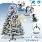 Künstlicher Weihnachtsbaum mit Schneeeffekt, 120/150/180 cm – aus PVC, mit 340/550/860 Zweigen, inklusive Metallfuß und Schnellmontagesystem, geeignet für festliche Weihnachtsdekoration