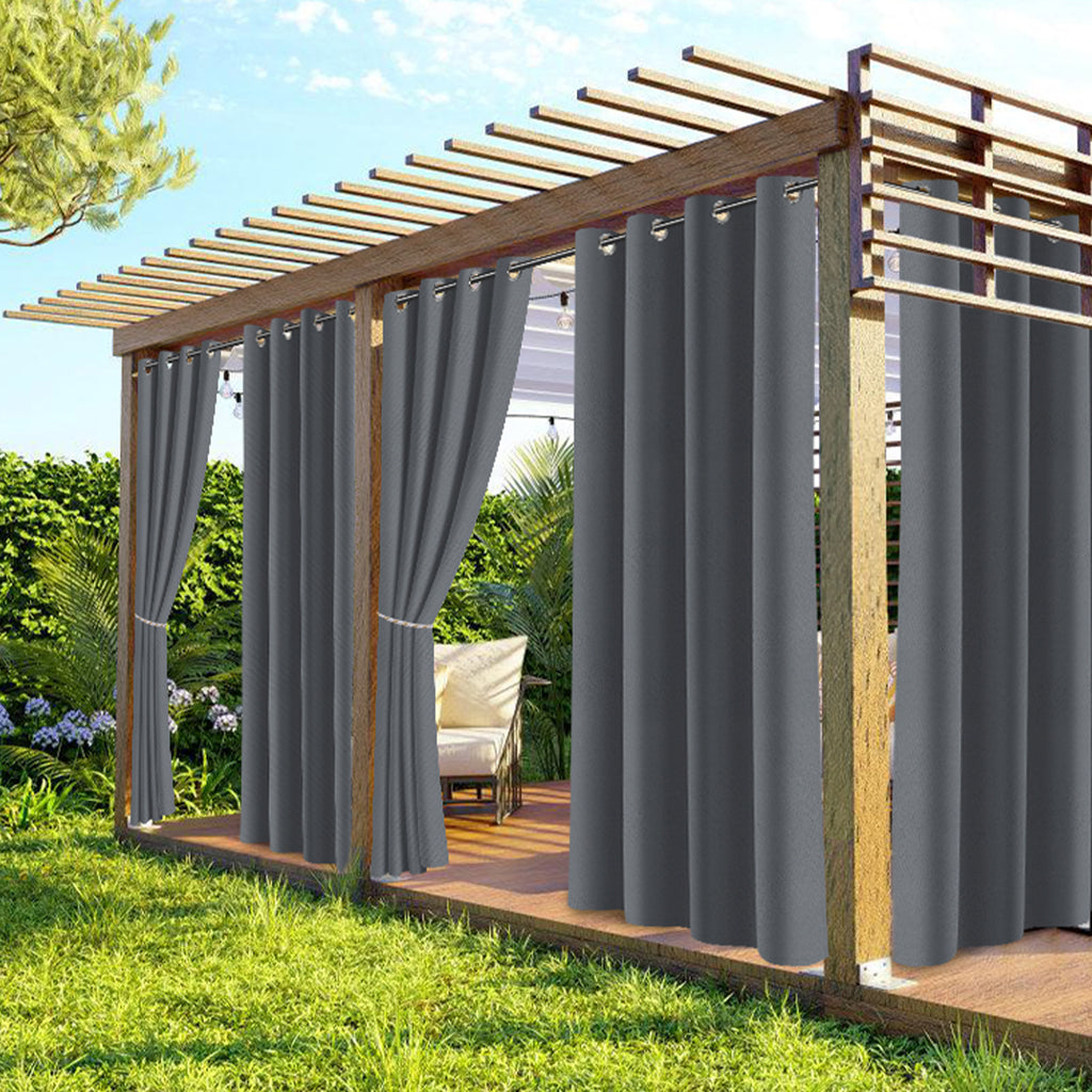 Outdoor Vorhang Wetterfest mit Ösen Sonnenschutz Wasserdicht Thermovorhang Panel,Dunkelgrau