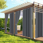 Outdoor Vorhang Wetterfest mit Ösen Sonnenschutz Wasserdicht Thermovorhang Panel,Dunkelgrau