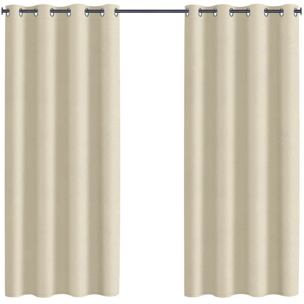 Outdoor Vorhang Wetterfest mit Ösen Sonnenschutz Wasserdicht Thermovorhang Panel,Cremefarben