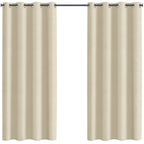 Outdoor Vorhang Wetterfest mit Ösen Sonnenschutz Wasserdicht Thermovorhang Panel,Cremefarben