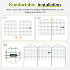 Dekorative Gartenzäune, Teichzaun-Sets, 1 Tor + 4 Teichzaunelemente, Steckzäune, Metallzäune mit Zaunelementen sowie Außenzäune, Gartenzäune, Tierzäune, mit Schloss, Haustierzäune, in drei Ausführungen erhältlich: grün, schwarz