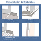 150/180/200 cm, zusammenklappbares Kinderbettgitter, höhenverstellbar von 70 bis 98 cm, Absturzsicherung, einfache Montage, graue Steppoptik