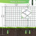 Teichzaun, Metall-Gartenzaun, Außenzaun, 3,75/7,5/10,5 Meter, inklusive Zaunelemente und Befestigungsstangen, flaches Modell