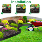 Rasenkante verzinkt Metall, 5m 10m 15m 20m 25m 30m 35m 40m 45m 50m 100x18cm Beeteinfassung Mähkante Palisade Gartenbeet, Silber oder Schwarz(Länge 5m - Höhe 18cm)