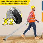Gerüst, 4 in 1 Alu Multifunktionsleiter 6+6 Stufen, Mobile Mehrzweckleiter mit Plattform und 2 Räder, Arbeitsgerüst, Arbeitsbühne, Belastbar bis max. 150 Kg