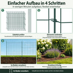 Teich- und Gartenzaun, 5-teiliges Set, Metallzaun, dekoratives Design, 5 Zaunelemente und 6 Befestigungsstangen, grüner Gartenzaun für Teiche und Blumenbeete, nach oben gewölbte Ausführung / gerade Ausführung / nach unten gewölbte Ausführung