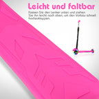 Kinder-Tretroller, City-Tretroller, Dreirad-Tretroller, Tretroller, zusammenklappbare Tretroller, Dreirad-Tretroller mit LED-Rädern, Kinder-Tretroller mit 4-stufiger Höhenverstellung, maximale Tragkraft 50 kg