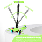 Kinder-Tretroller, City-Tretroller, Dreirad-Tretroller, Tretroller, zusammenklappbare Tretroller, Dreirad-Tretroller mit LED-Rädern, Kinder-Tretroller mit 4-stufiger Höhenverstellung, maximale Tragkraft 50 kg
