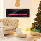 Elektrischer Wandkamin mit Heizfunktion, 127 cm, Wandmontage, Leistung 750/1500 W, Steuerung über WLAN, Smartphone-App und Fernbedienung, 5 Stufen zur Einstellung von Helligkeit und Flammeneffekt, Timer-Funktion