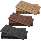 30 x 60 cm WPC-Terrassenfliesen , Klick-Verlegesystem, Teakholzfarben/Rotbraun/Dunkelgrau, 1–5 m² | WPC-Fliesen, Balkonfliesen, witterungsbeständige Platten mit Entwässerungsfunktion, einfache Verlegung, geeignet für Terrassen, Balkone und Gärten