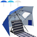 2-in-1-Aluminium-Auslegersonnenschirm – Sonnenschutz, UV-Schutz 50, 210 x 220 cm – Strand-/Garten-Sonnendach – zusammenklappbar, multifunktional, mit Fenster und Tragetasche