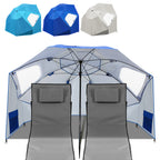 2-in-1-Aluminium-Auslegersonnenschirm – Sonnenschutz, UV-Schutz 50, 210 x 220 cm – Strand-/Garten-Sonnendach – zusammenklappbar, multifunktional, mit Fenster und Tragetasche