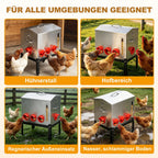 Automatischer Hühnerfutterautomat 22,6 kg mit 8 Futteröffnungen aus verzinktem Metall