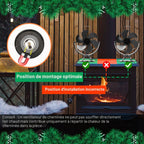 Kaminventilator mit 6 Flügeln – winkelverstellbar – mit Thermometer – Wärmeverteilungsvorrichtung – geeignet für Holzöfen, Kamine, Feuerstellen und Ofenrohre