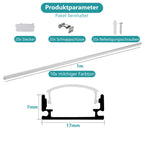 1 Meter lange LED-Aluminiumprofil-Lichtschiene, V-förmige/U-förmige Aluminiumprofile, LED-Schiene mit milchweißen Endkappen und Befestigungsklammern, geeignet für LED-Lichtbänder (Breite bis zu 12,5 mm), LED-Diffusorplatten, 10–50 Stück