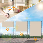 Vertikalmarkisen, ausziehbare Vertikalmarkisen für den Außenbereich mit Handkurbel, keine Bohrungen erforderlich, Sichtschutz für den Balkon sowie Windschutz für Garten und Terrasse, anthrazitgrau