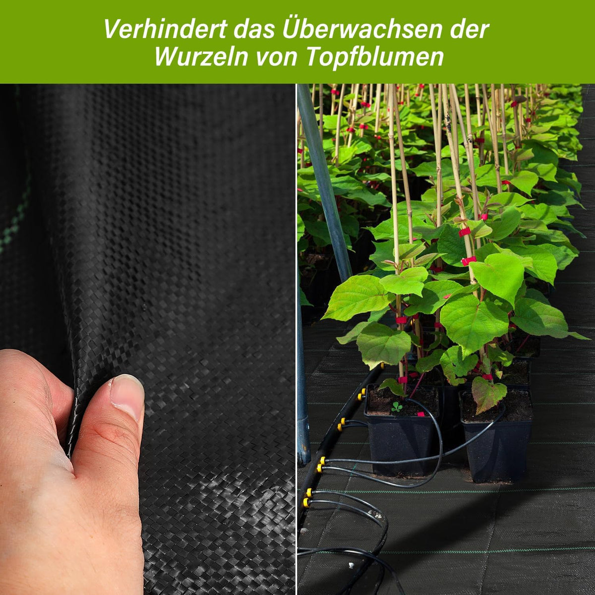 Unkrautvlies, extra stark, 100 g/m² – Das Unkrautvlies verhindert wirksam das Wachstum von Unkraut auf großen Flächen. Garten-Unkrautvlies mit wasserdurchlässigem Design, geeignet für Gärten, Hochbeete und Wege
