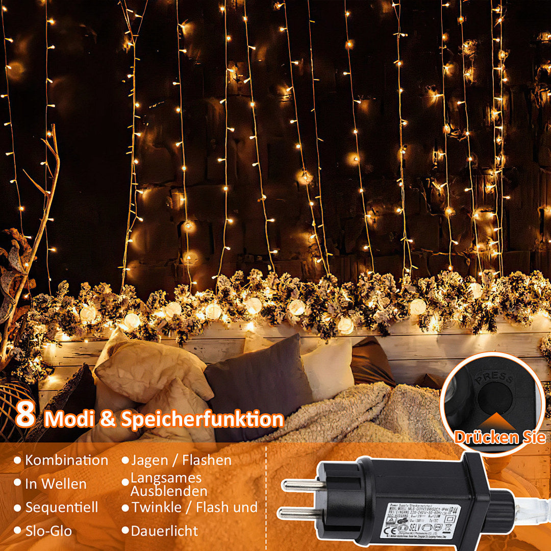 LED-Lichterkette, Länge 10 m/20 m/30 m/100 m/200 m, Beleuchtung für den Außen- und Innenbereich, Weihnachten – geeignet für den Innen- und Außenbereich, Weihnachten, Valentinstag, Hochzeiten, Partys
