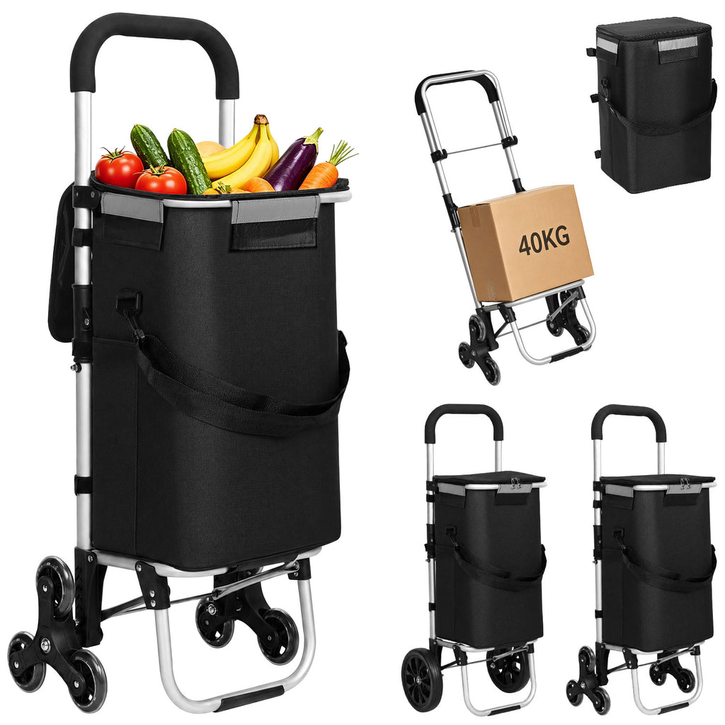 Einkaufstrolley klappbar Haupttasche+Seitentasche Trolley Räder Einkaufswagen