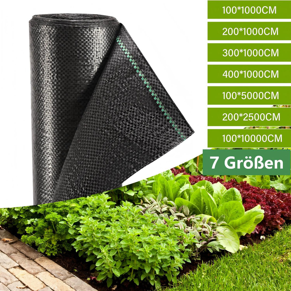 Unkrautvlies, extra stark, 100 g/m² – Das Unkrautvlies verhindert wirksam das Wachstum von Unkraut auf großen Flächen. Garten-Unkrautvlies mit wasserdurchlässigem Design, geeignet für Gärten, Hochbeete und Wege
