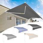 300 x 250 cm Manuelle Klappmarkise,  mit Kurbel, UV-beständig und wasserdicht, aus Aluminium/Polyester, geeignet für Balkon, Terrasse und Garten, in vier Ausführungen erhältlich