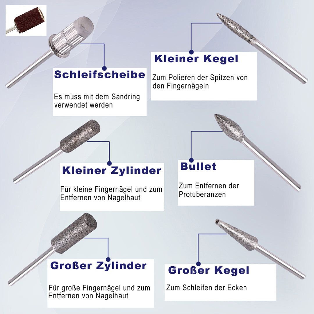 Elektrische Nagelfräser Profi Nagelfeile Pediküre Fußpflegegerät Maniküre Set