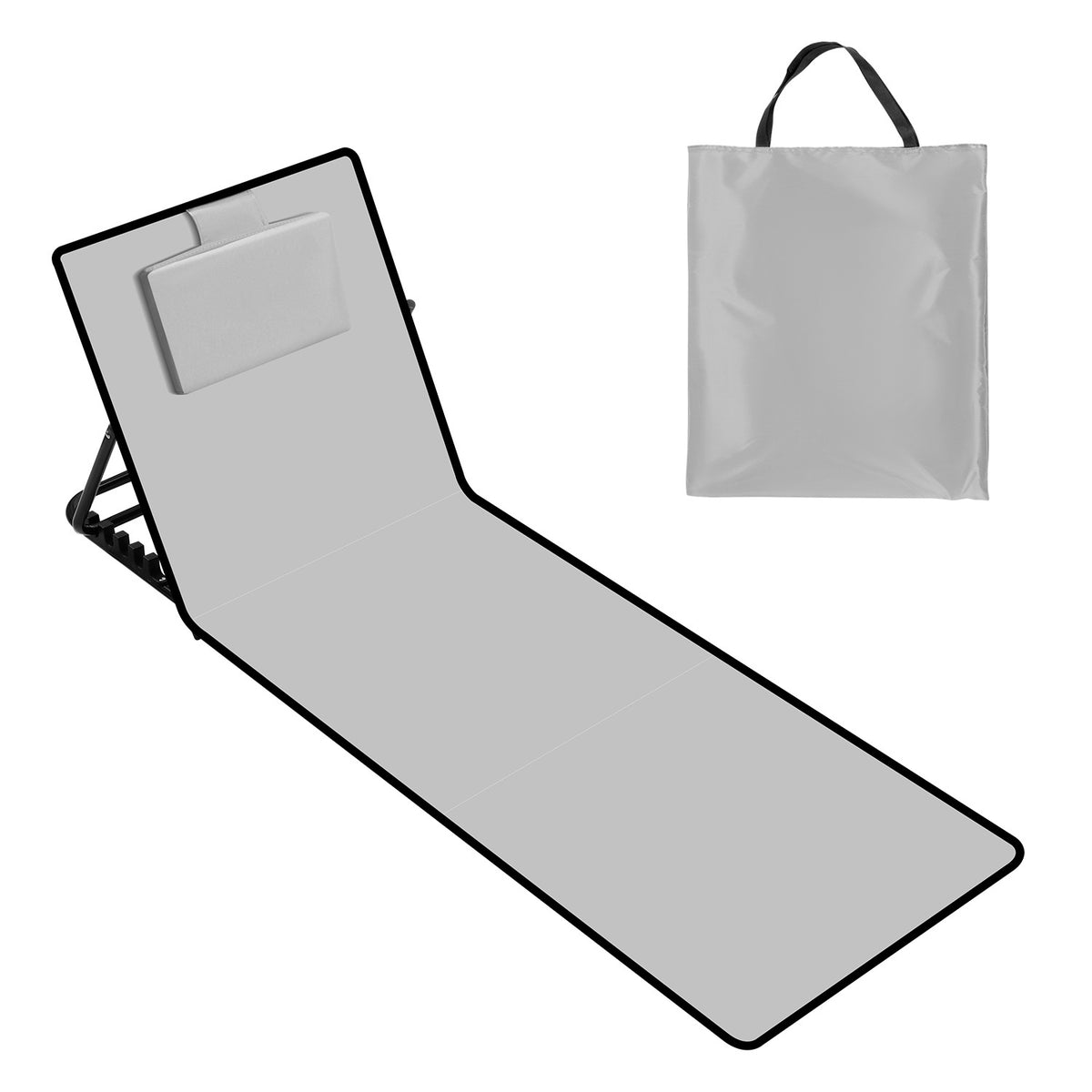 145CM Strandliege Sonnenliege Strandmatte, klappbar Strandmatte tragbar zusammenklappbar Outdoorliege,5-stufig verstellbar inklusive Tragetasche