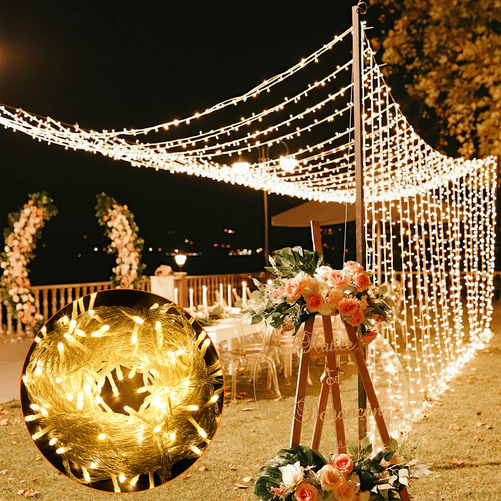 LED-Lichterkette, Länge 10 m/20 m/30 m/100 m/200 m, Beleuchtung für den Außen- und Innenbereich, Weihnachten – geeignet für den Innen- und Außenbereich, Weihnachten, Valentinstag, Hochzeiten, Partys