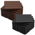 Terrassenfliesen aus Polypropylen, 30 x 30 cm, anthrazitgrau/rotbraun, Kunststoff | Witterungsbeständig, rutschfest, einfache Verlegung, geeignet für Terrassen, Balkone und Gärten, leicht zu reinigen, Kunststoffbodenbelag, 1–5 m²