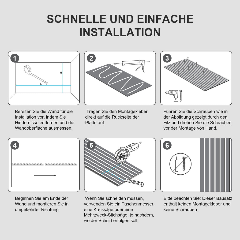 120 x 60 cm große Akustikplatten aus Holz, Wandpaneele mit Holzfurnier und Filzrückseite, geeignet für die Wandverkleidung in Ateliers und Privathaushalten sowie für großflächige Innenwandverkleidungen – Holzmaserung