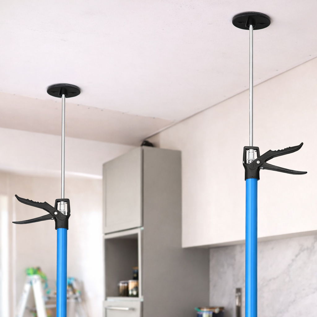 Teleskophalterung für die Decke (2er- bzw. 4er-Set), maximale Tragkraft pro Stück 50 kg, Neigungswinkel bis zu 45 Grad, einhändig bedienbar, geeignet für Wand- und Deckenmontage