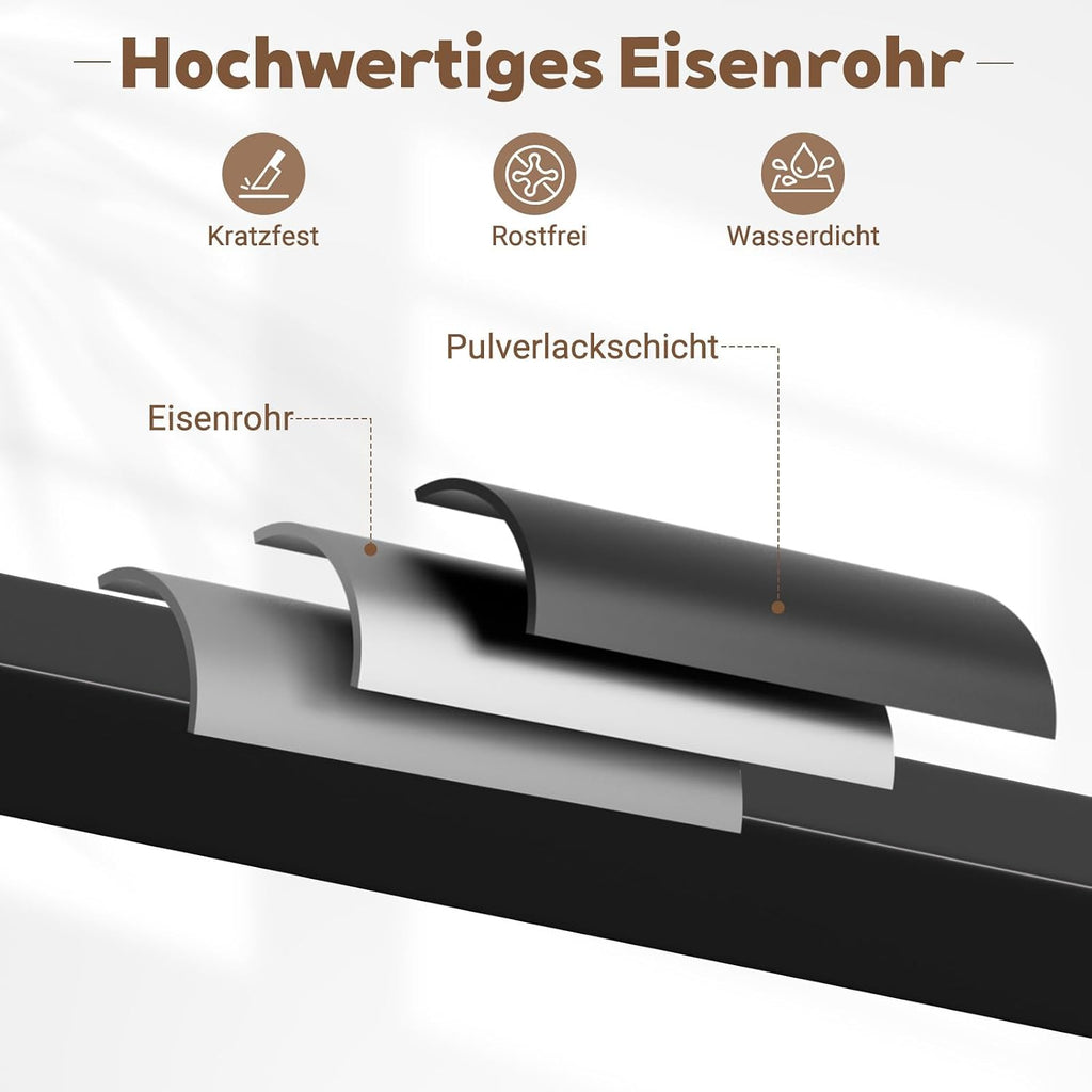 Handlauf Treppengeländer Geländer Schwarz Wandhandlauf Wand Treppe, Quadratisches Rohrdesign, Treppengeländer Innen und Außen für Treppen, Brüstung, Balkon