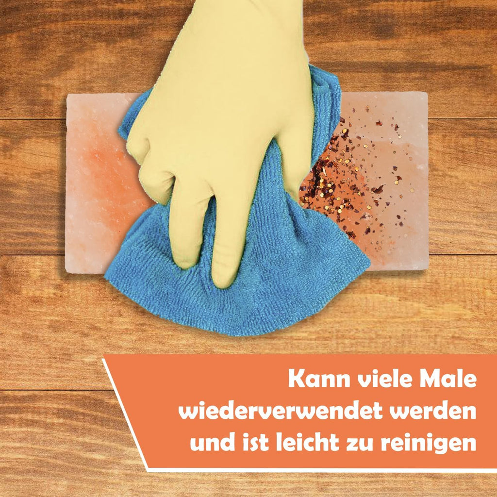 2/4/6/8 set L Salzstein zum Grillen, 20x10x2,5cm Salz Grillsteine, Original Kristallsalz, Wiederverwendbar Salzgrillstein, Salzplatte zum Grillen für BBQ