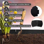 Rasenkante verzinkt Metall, 5m 10m 15m 20m 25m 30m 35m 40m 45m 50m 100x15cm Beeteinfassung Mähkante Palisade Gartenbeet, Silber oder Schwarz (Länge 5m - Höhe 15cm)
