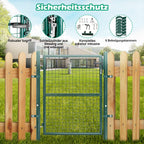Gartentor 100x100cm/120x100cm/150x100cm Zauntor Gartentür aus verzinktem Stahl inkl. Griff Schloss und 3 Schlüssel Robust und Langlebig Hoftor für Stabmattenzau Pforte Einfahrtstür Grün